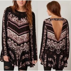 Free People Smooth Talker Tunic Top or Mini Dress Deep-V Back, size M
